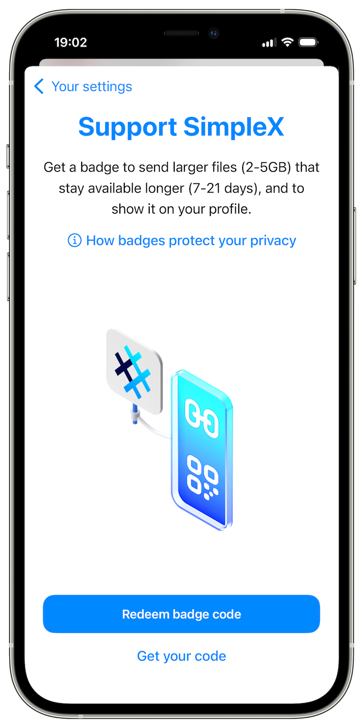 SimpleX Supporter Badges — Send Larger Files That Stay Available Longer, Without Being Identified