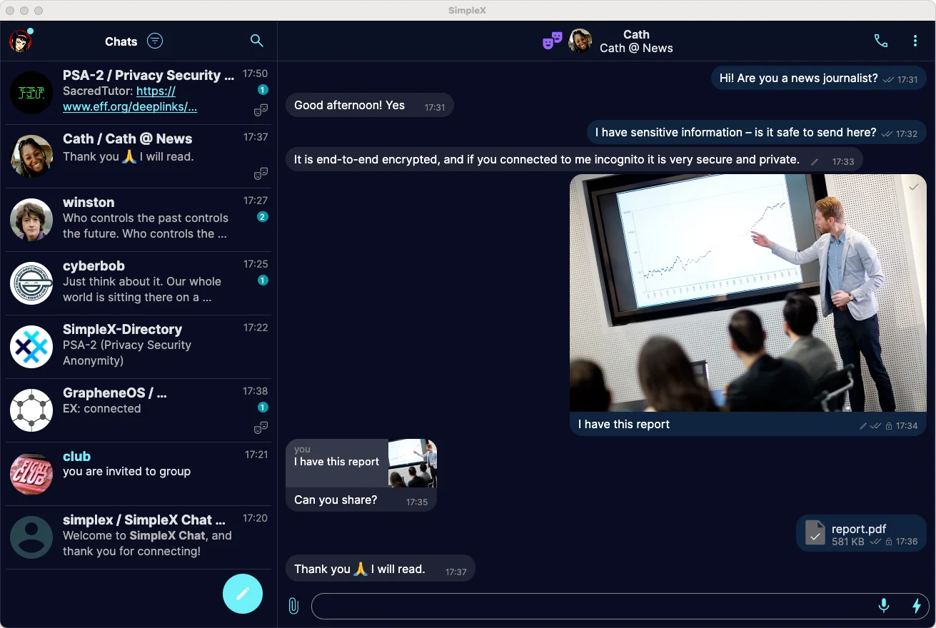 SimpleX Chat desktop app