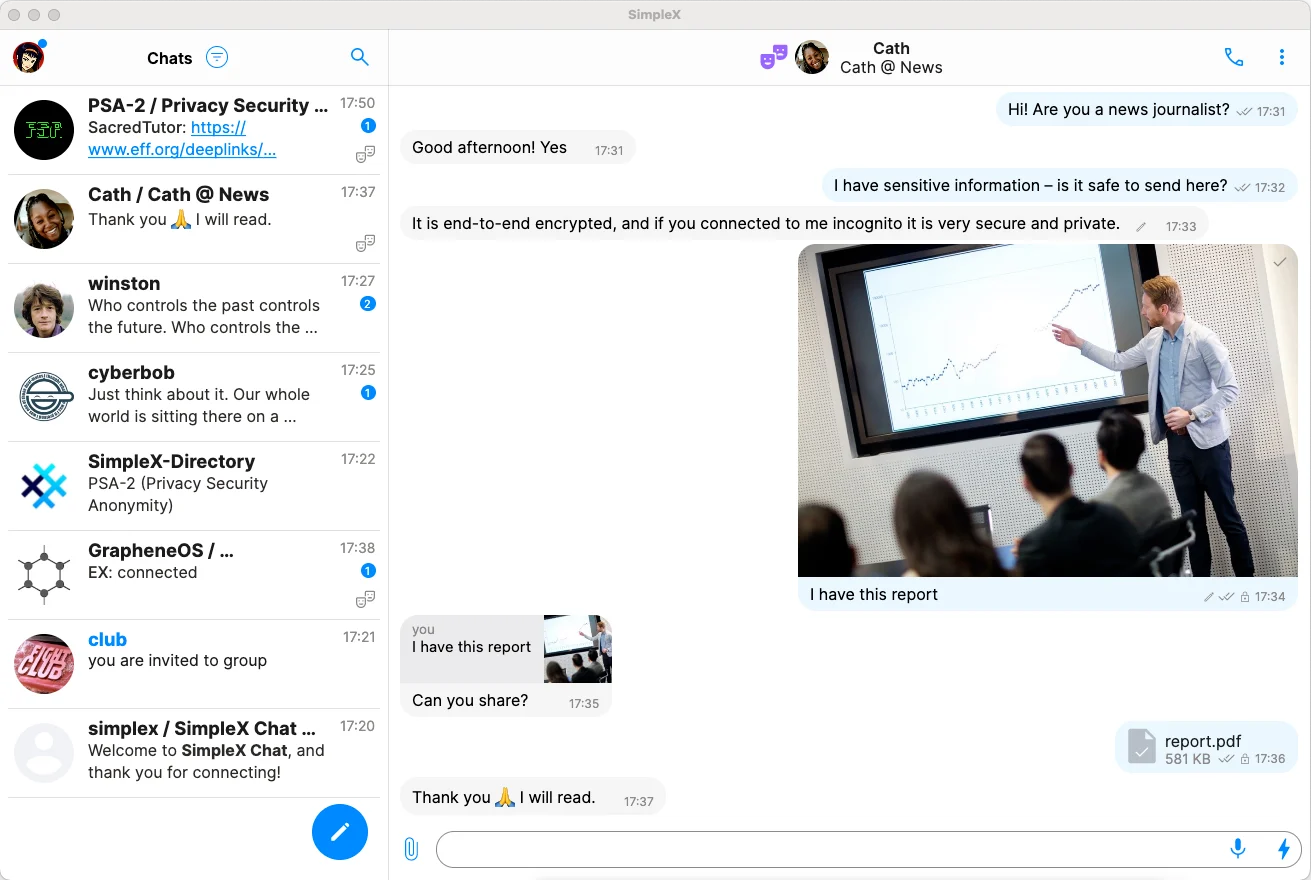SimpleX Chat desktop app